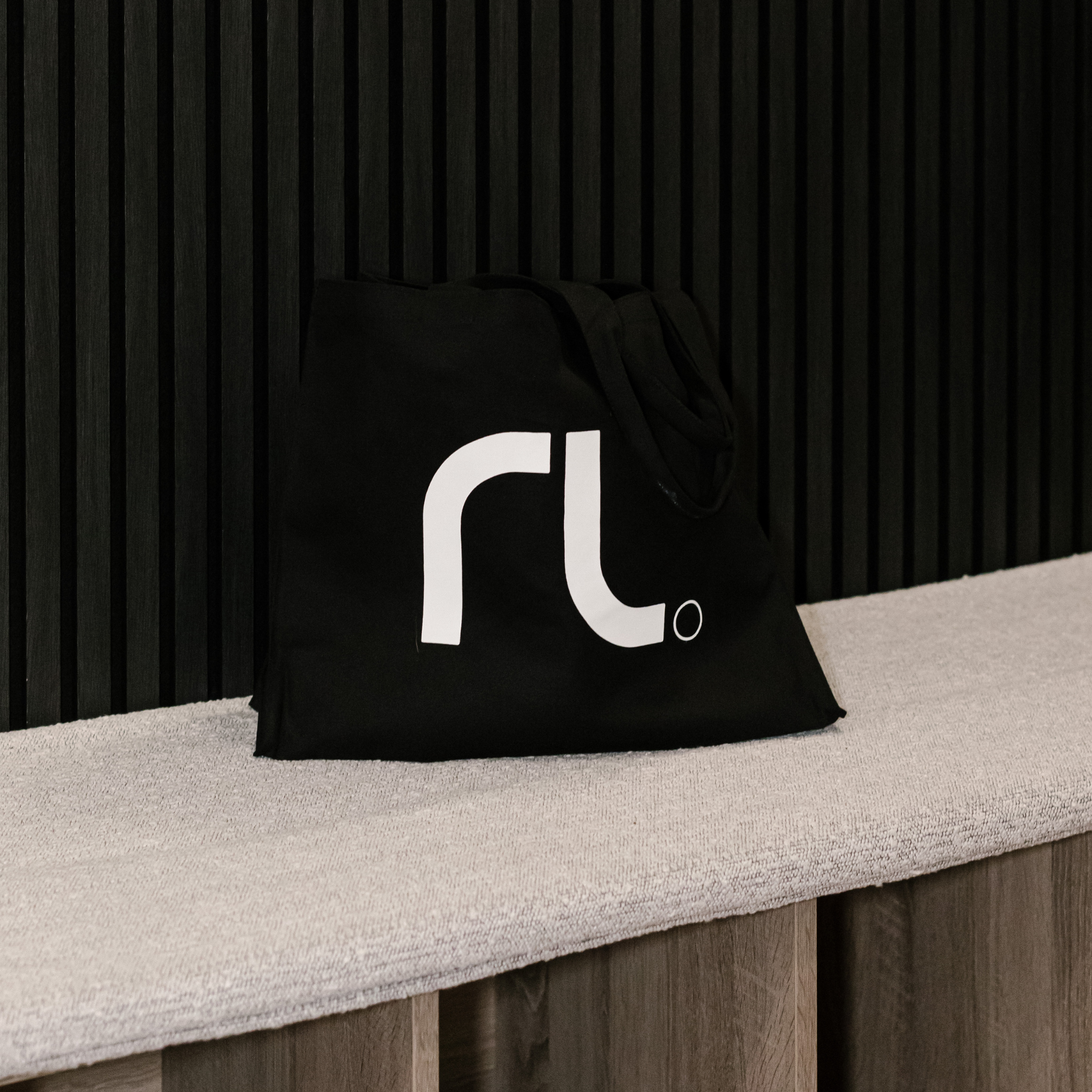Recycled Black Shopper Bag w/Side Pocket